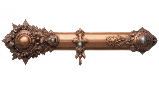Exquisite Detailed Bronze Ornament with PNG transparent background - Powered by Adobe