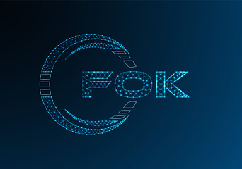 FOK low poly letter logo vector design. FOK lower poly logo design. Low poly logo.