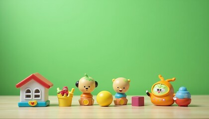 Obraz premium Toy Figures on a Wooden Surface