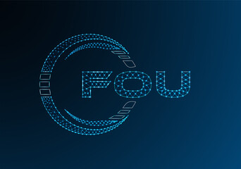 FOU low poly letter logo vector design. FOU lower poly logo design. Low poly logo.