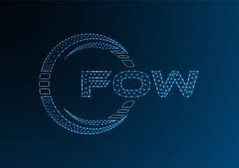 FOW low poly letter logo vector design. FOW lower poly logo design. Low poly logo.