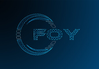 FOY low poly letter logo vector design. FOY lower poly logo design. Low poly logo.