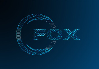 FOX low poly letter logo vector design. FOX lower poly logo design. Low poly logo.