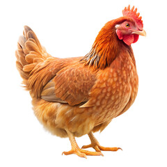 Fototapeta premium Brown hen on transparent background 