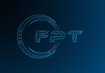 FPT low poly letter logo vector design. FPT lower poly logo design. Low poly logo.