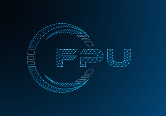 FPU low poly letter logo vector design. FPU lower poly logo design. Low poly logo.
