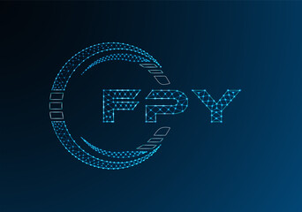 FPY low poly letter logo vector design. FPY lower poly logo design. Low poly logo.