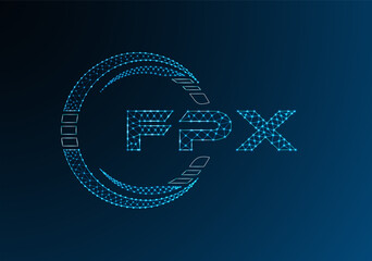 FPX low poly letter logo vector design. FPX lower poly logo design. Low poly logo.