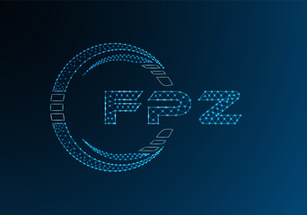 FPZ low poly letter logo vector design. FPZ lower poly logo design. Low poly logo.
