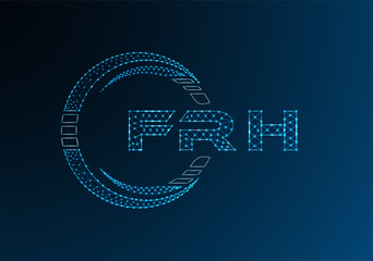FRH low poly letter logo vector design. FRH lower poly logo design. Low poly logo.