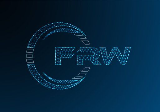 FRW low poly letter logo vector design. FRW lower poly logo design. Low poly logo.