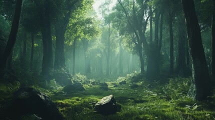 Obraz premium Mystical Forest Path: A Dreamlike Landscape