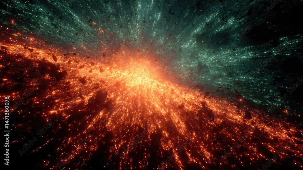 Aufkleber cosmic explosion of light and energy, creating a mesmerizing visual effect.