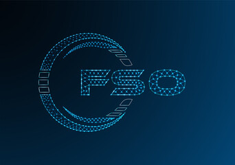 FSO low poly letter logo vector design. FSO lower poly logo design. Low poly logo.