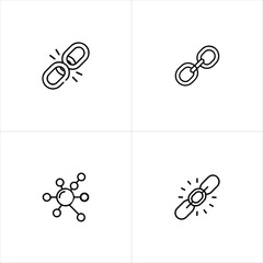 Connected Link Strong Relationships icon set