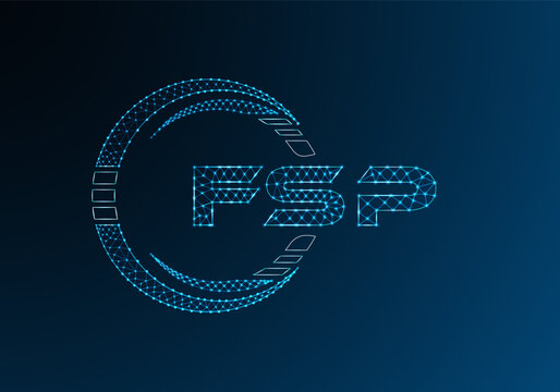 FSP low poly letter logo vector design. FSP lower poly logo design. Low poly logo.