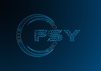 FSY low poly letter logo vector design. FSY lower poly logo design. Low poly logo.