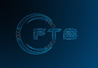 FTB low poly letter logo vector design. FTB lower poly logo design. Low poly logo.