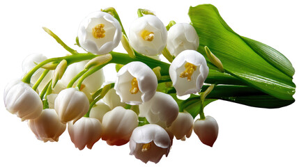 Lily of the Valley: Delicate, bell-shaped white blooms of lily of the valley offer a refreshing view, showcasing the charm of nature.