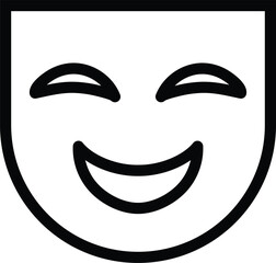 Comedy Theater Mask Icon Representing Laughter, Performance, and Entertainment