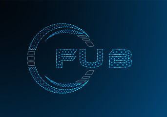 FUB low poly letter logo vector design. FUB lower poly logo design. Low poly logo.