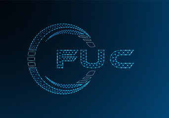 FUC low poly letter logo vector design. FUC lower poly logo design. Low poly logo.