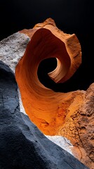 Abstract Stone Sculpture with Spiral Form