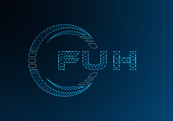 FUH low poly letter logo vector design. FUH lower poly logo design. Low poly logo.