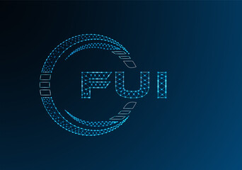 FUI low poly letter logo vector design. FUI lower poly logo design. Low poly logo.
