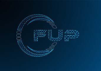 FUP low poly letter logo vector design. FUP lower poly logo design. Low poly logo.
