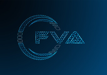 FVA low poly letter logo vector design. FVA lower poly logo design.