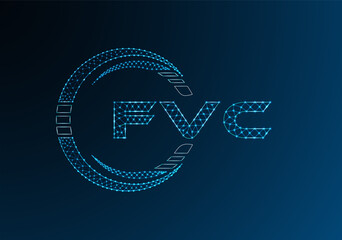 FVC low poly letter logo vector design. FVC lower poly logo design.