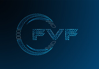 FVF low poly letter logo vector design. FVF lower poly logo design.