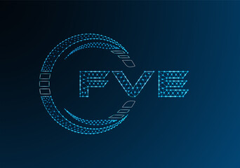 FVE low poly letter logo vector design. FVE lower poly logo design.