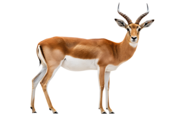 Isolated thomsons gazelle antelope elegant animal portrait on black background, thomsons gazelle, gazelle, antelope, animal, wildlife, africa, african wildlife, mammal, isolated, black background