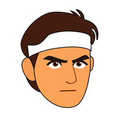 Cartoon Man Head Digital Vectors Illustration 