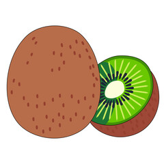 Cartoon Fresh Kiwi Fruit Digital Vectors Illustration