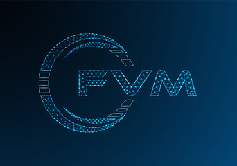 FVM low poly letter logo vector design. FVM lower poly logo design.