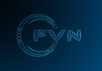 FVN low poly letter logo vector design. FVN lower poly logo design.