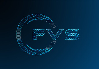 FVS low poly letter logo vector design. FVS lower poly logo design.