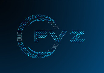 FVZ low poly letter logo vector design. FVZ lower poly logo design.