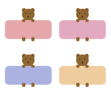 cutw name tag with bear clipart
