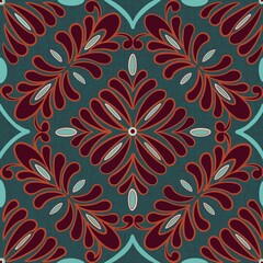 Ikat Mandala tribal fabric pattern, Chinese pattern, suitable for interior decoration, tiles, ceramics, fabrics, clothing, wallpapers, furniture, artwork, carpet, silk, textiles, texture, fashion.