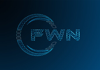 FWN low poly letter logo vector design. FWN lower poly logo design.