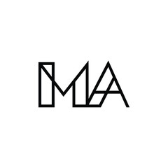MA monogram logo design letter text name symbol monochrome logotype alphabet character simple logo