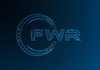 FWR low poly letter logo vector design. FWR lower poly logo design.