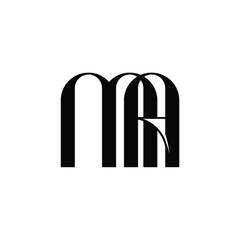 MA monogram logo design letter text name symbol monochrome logotype alphabet character simple logo