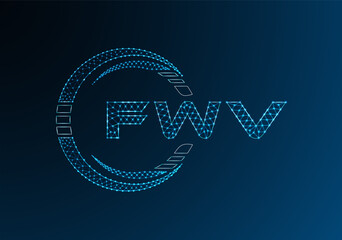 FWV low poly letter logo vector design. FWV lower poly logo design.
