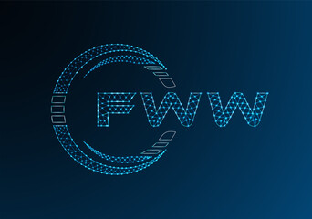 FWW low poly letter logo vector design. FWW lower poly logo design.