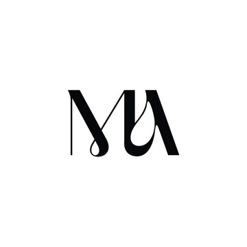 MA monogram logo design letter text name symbol monochrome logotype alphabet character simple logo